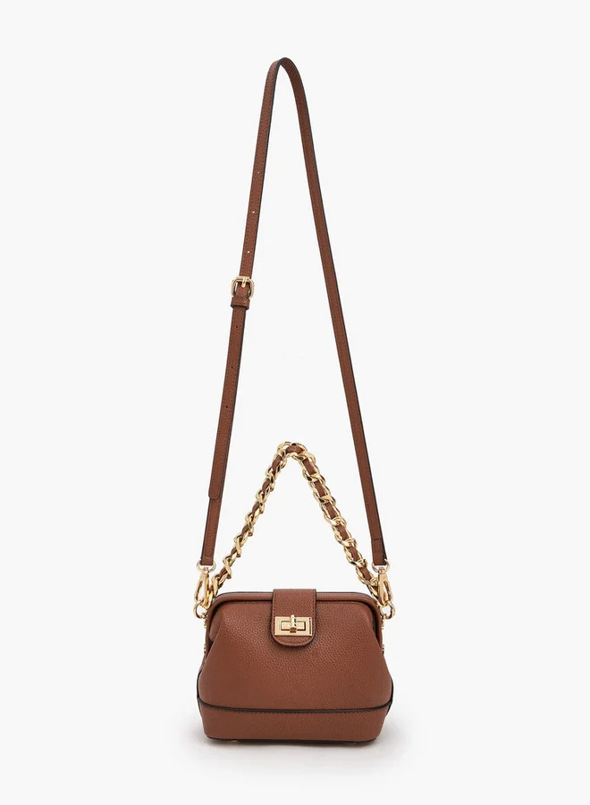 سيليست Textured Crossbody Bag With Twist Lock Closure